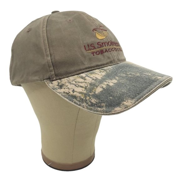 Mossy Oak Camo Brim Strapback Cap US Smokeless Tobacco Trucker Baseball Hat - Picture 2 of 12